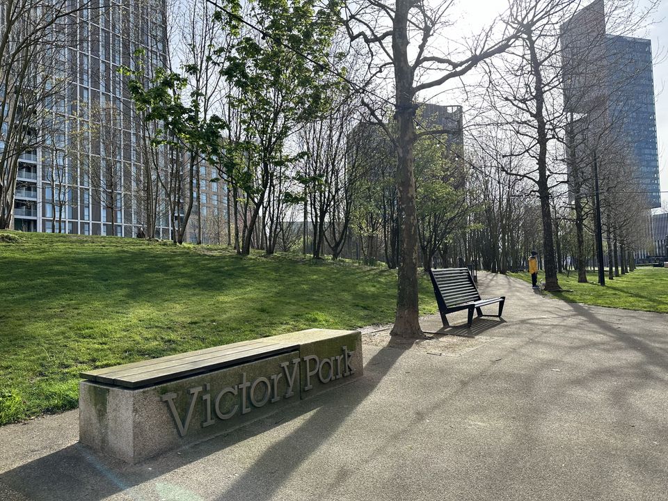 Victory Park in East Village, Queen Elizabeth Olympic Park